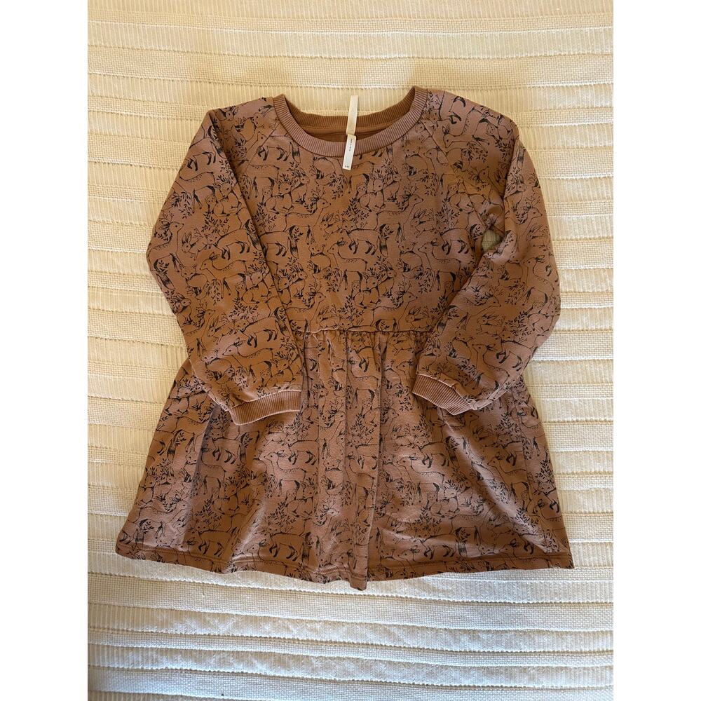 Rylee + Cru 4-5y Long-Sleeved Forest Animal Dress